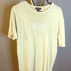 Forever21 Men’s Tan ‘Paradise’ Longline T-Shirt